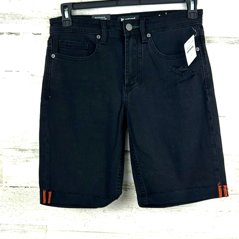 Blank NYC Mens 30 Horatio Black Skinny Denim Jean Shorts 10" NWT